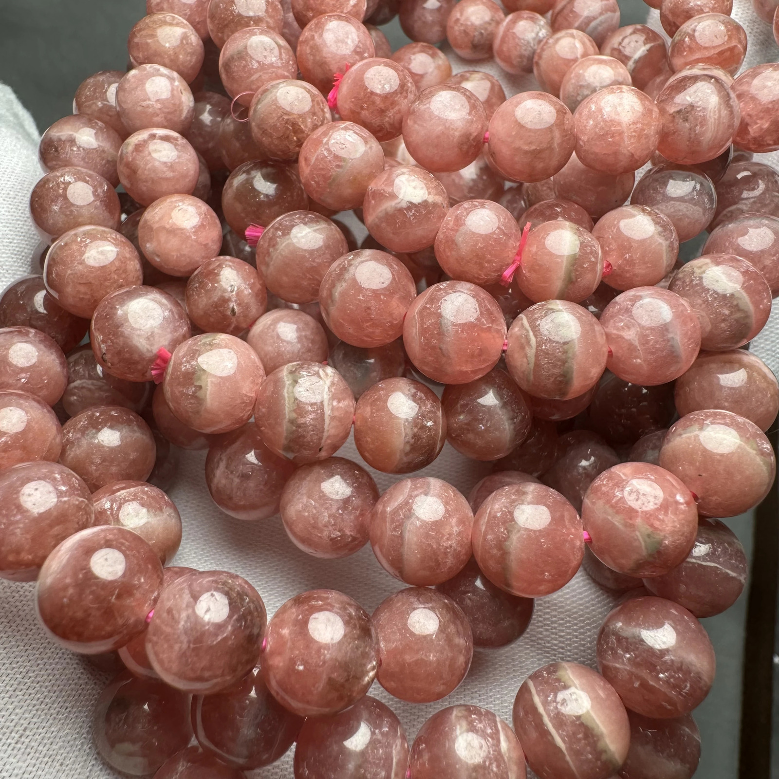 Meihan Wholesale AA Natural Argentine Rhodochromite Bracelet Smooth Round Loose Beads for Jewelry Making DIY Gifts 241018