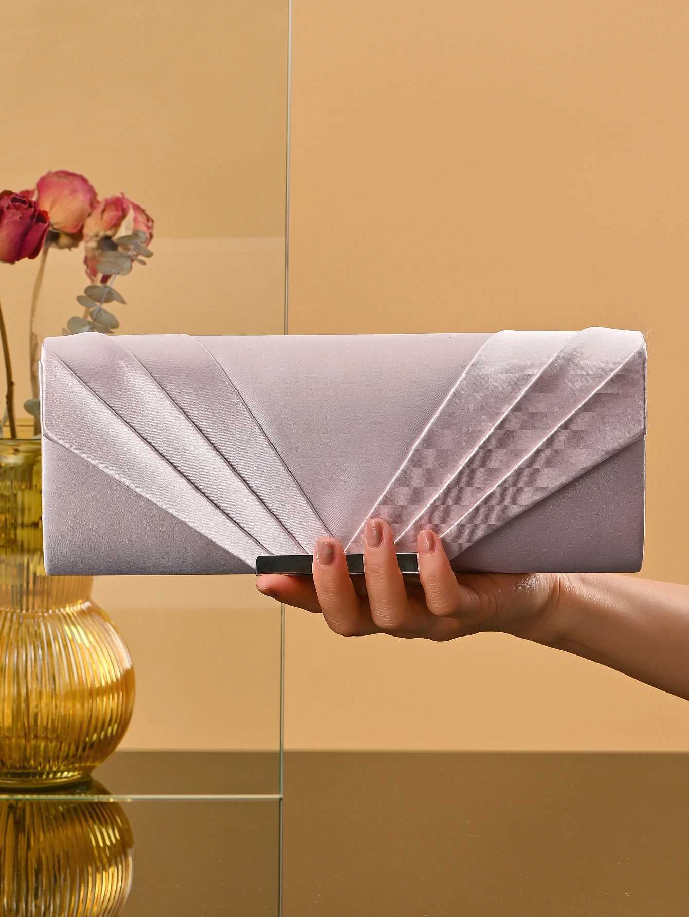 New design envelope satin evening clutch bag trade luxury shoulder bag womens party bag wedding handbag Y241019