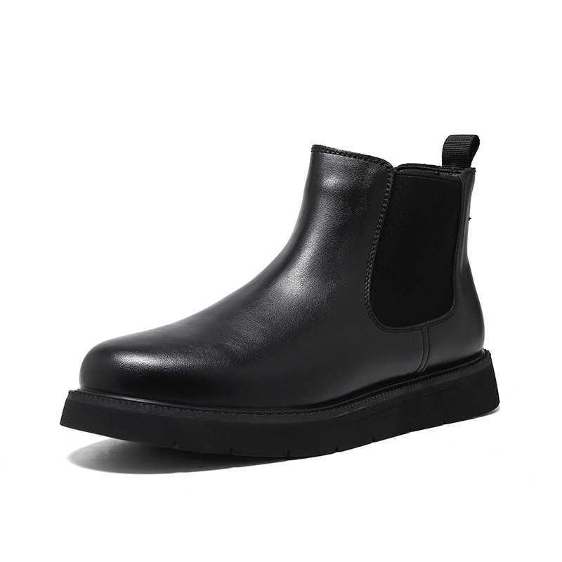 Martin Boot English Style Chelsea Short Boots Mens Loose Ankle Boots High Top Versatile Chimney Boots Motorcycle Work Shoes Fashion Boots 240927