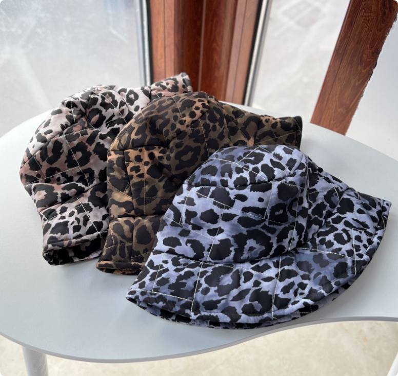 Leopard Print Bucket Hat Wide Brim Hats Fashion Women Autumn Spring Fisherman Sun Cap Travel Sunshade