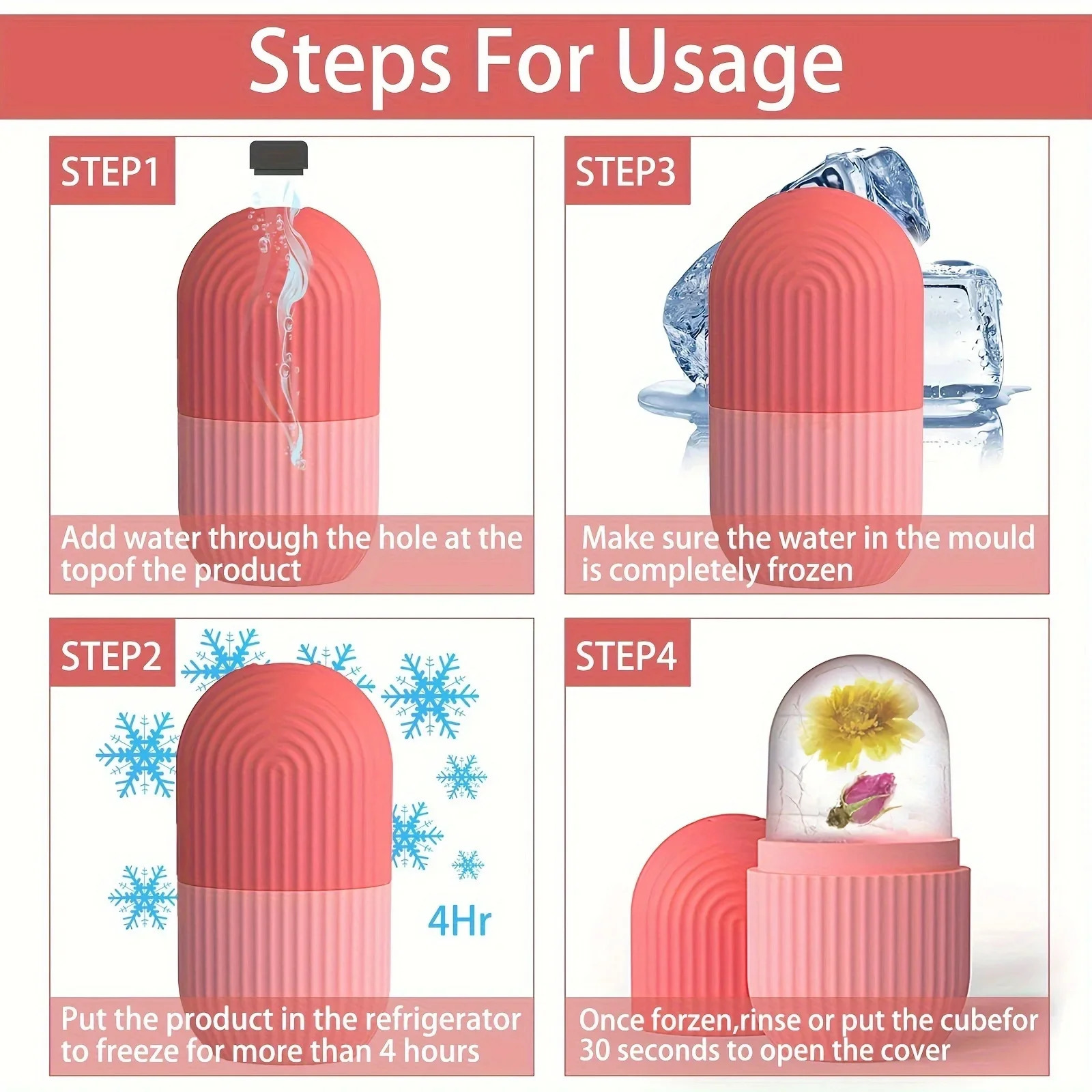 Ice Roller for Face and Eye Naturally Conditioning DePuff Bags Reduce Migraine Pain Reusable Massage Silicone Mold 241008