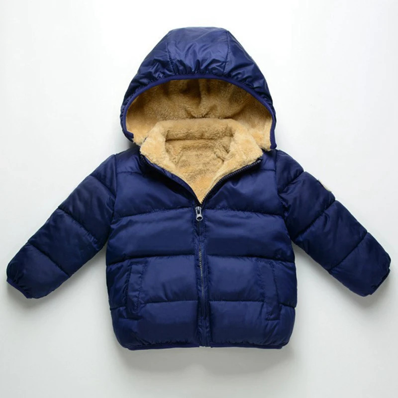 Baby Kids Boys Jackets Winter Thick Coats Warm Cashmere Outerwear For Girls Hooded Jacket Children Clothes 16Y Toddler Overcoat 241018