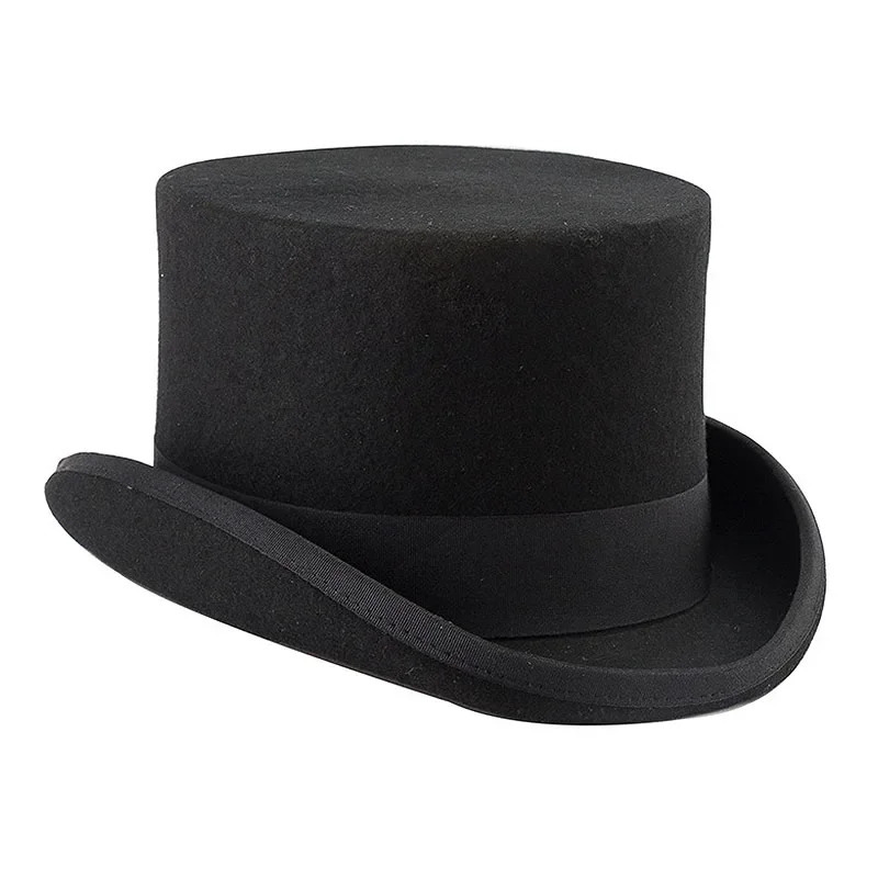 Winter womens Fedoras wool top hat flat top hat crazy hat traditional magic top hat party clothing accessories 241018