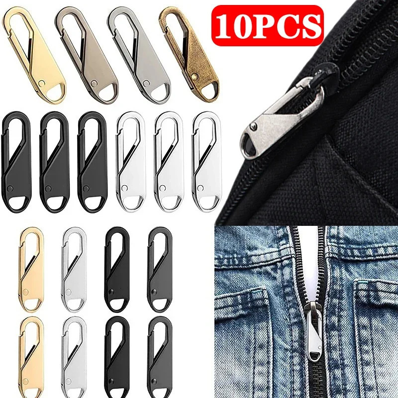 110Pcs Zipper Slider Puller Instant Repair Bag Replacement Bad Buckle Travel Suitcase Head DIY Sewing Craft 241017