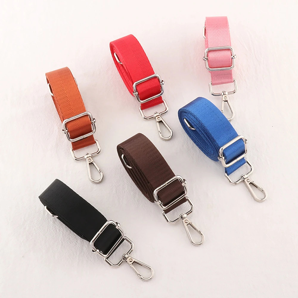 Shoulder Bag Strap Fashion Wide Replacement For Bags Nylon Woman Messenger Accessories Silver Metal Buckle Straps 241017