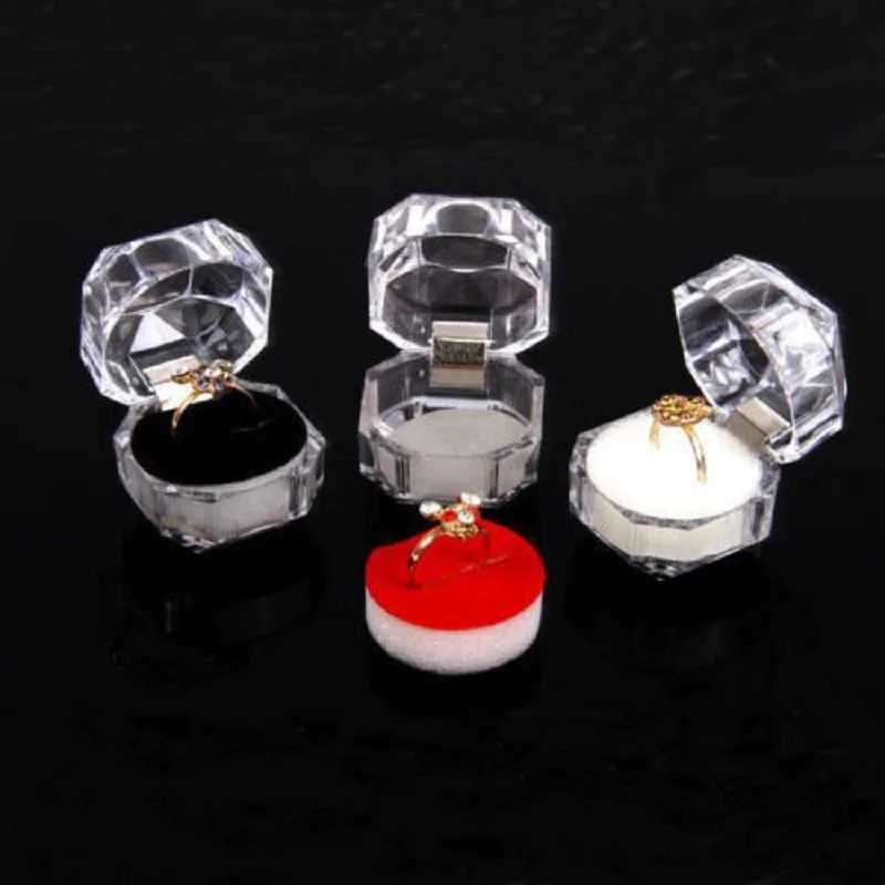 Crystal Transparent Ring Earring Display Box Fashion Wedding Ring Box Pearl Box Packaging Jewelry Organizer Gift Box W241019