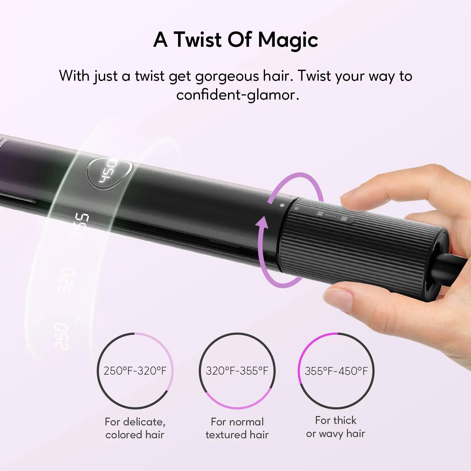 KIPOZI professional hair straightener 2-in-1 flat iron curling iron instant heating flat iron strip digital LCD display 241018