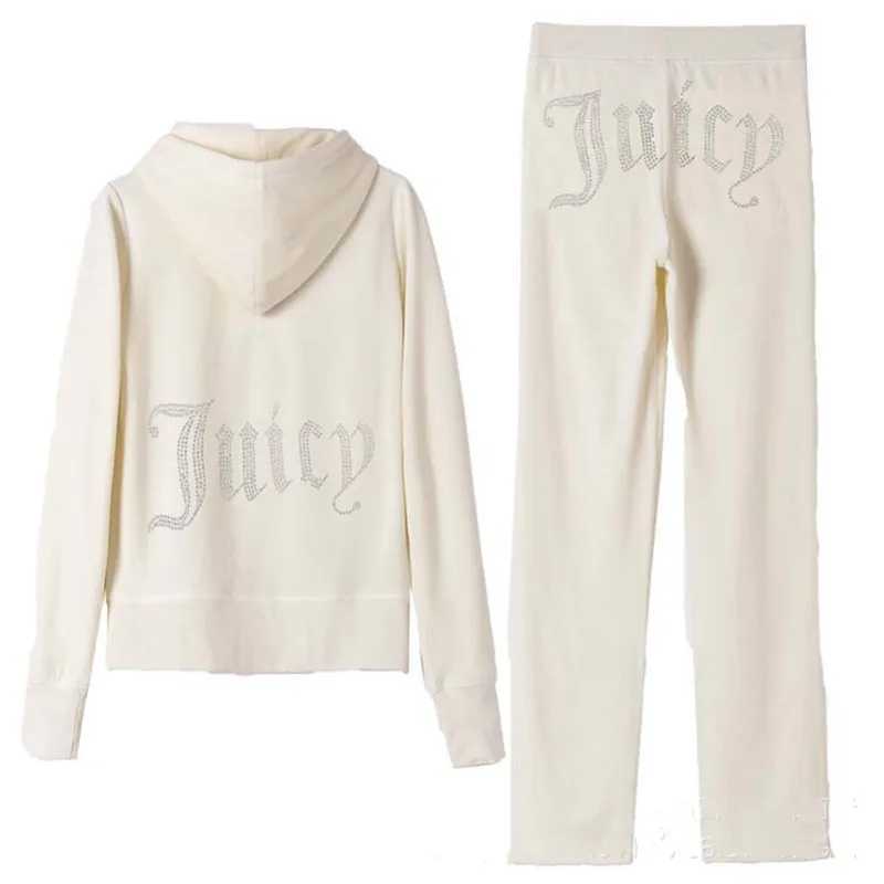 Womens Two Piece Pants JUICY COMETYRE Womens Velvet Track and Field Wear Casual Straight PantsHooded Sweatshirt 2pc Velvet Original Premium Womens Sp 