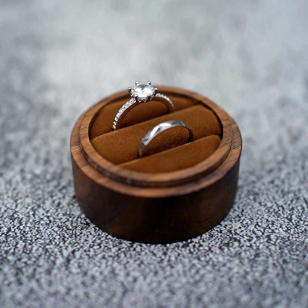 Wooden ring box double couple ring holder jewelry earring stud storage suggestion wedding anniversary ring organizer packaging box W241019