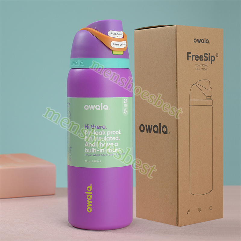 OWALA Fashion Large Capacity Sports Water Bottle Double-Layer Vacuum Cup Outdoor Sports kettle 316 Stainless Steel Handy Cup
