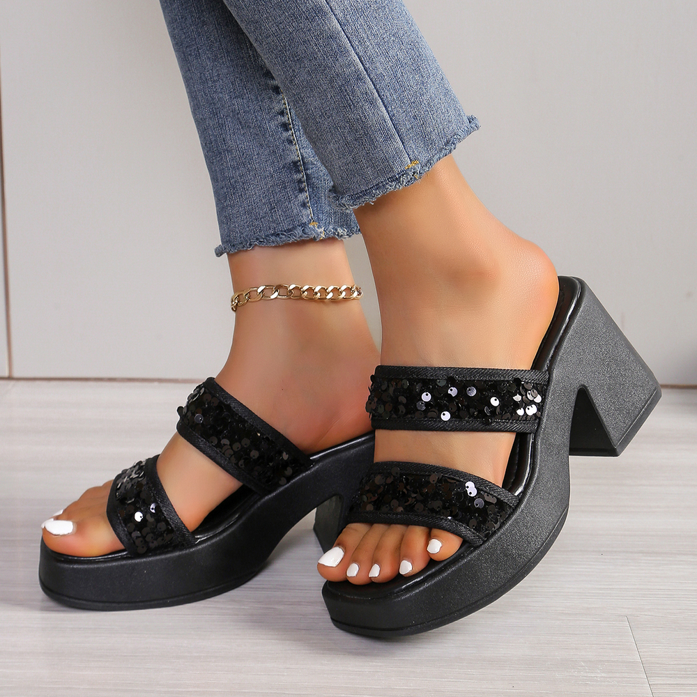 Elegant Wedge Women Sandals Summer Pumps Platform Roman Crystal Peep Toe Sandal Ladies Glistening Slippers Plus Size Ddmywed Ddmysaturn