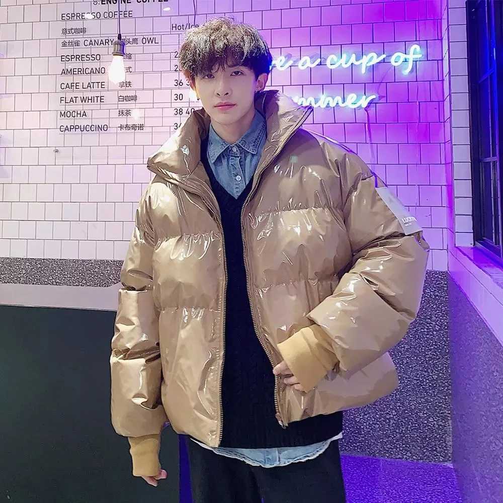 Womens Down Parkas Winter new mens solid color Parkas highquality mens standing collar Harajuku warm thick jacket mens fashionable casual Parka jacke 