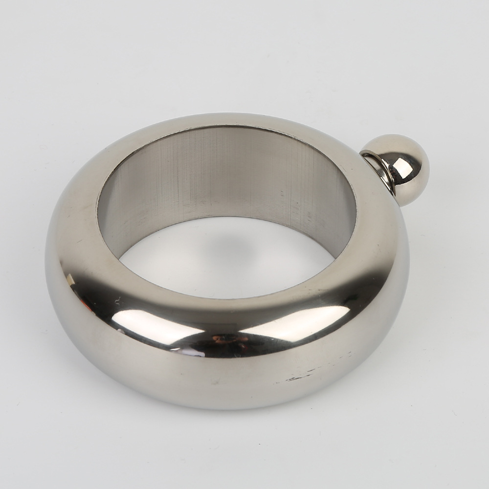 06 thick 304 stainless steel bracelet wine pot portable 3.5-ounce round wine pot Russian metal wine bottle