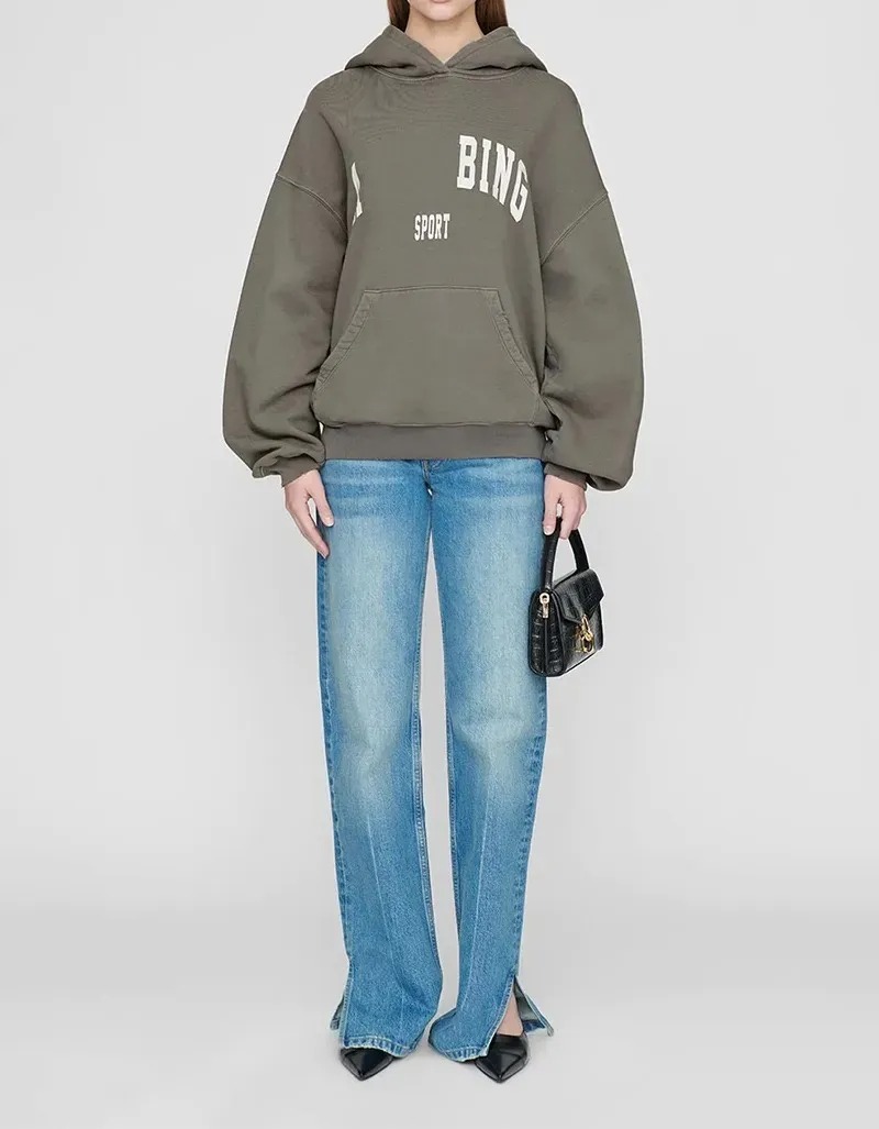 Sweatshirt A Bing Designer Cotton Pullover Jumper New Classic Hand Embroidery Letter Print Loose Women Casual Versatile Round Neck Hoodie Sweater Tops S25517