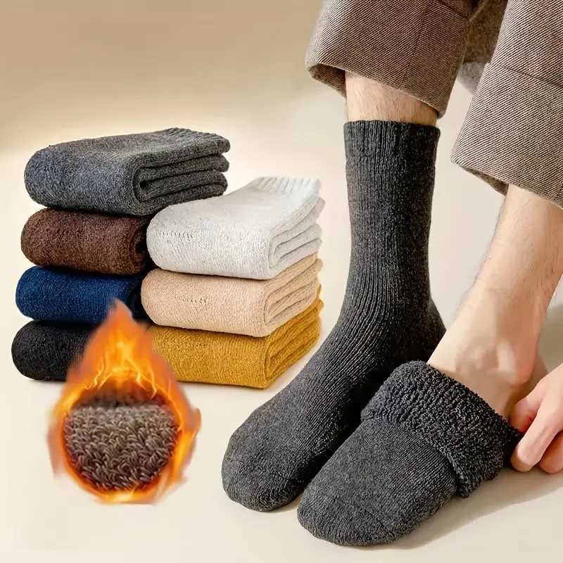 5 Pairs Thickened And Warm Woolen Socks For Women/Men Mid-tube Socks Autumn And Winter Women/Mens Socks High-tube Long SocksXJ241019