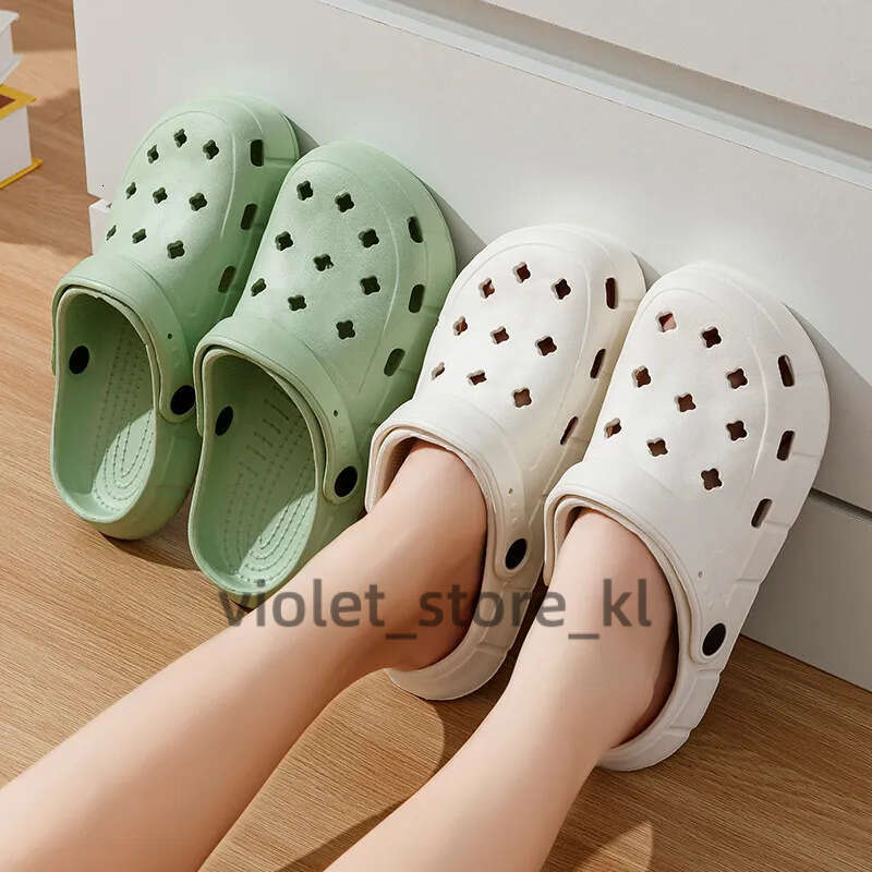 Women Waterproof Slippers Summer Outdoor Women Slides EVA Soft Sole Garden Shoes Indoor Solid Colored Slippers Holes Shoes C56