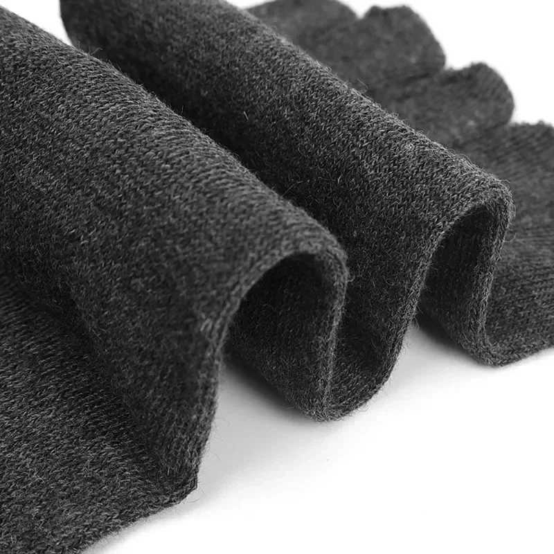 Toe Long Socks Autumn Winter Men Solid Color Warm Cotton Five Fingers Socks Daily Sports Running In Tube Socks Fashion AccessoryXJ241019