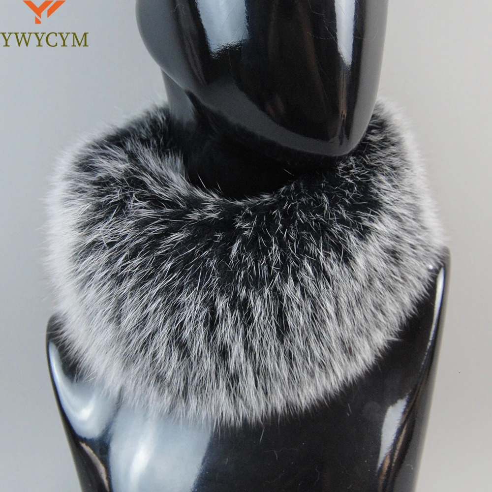 Fashion Lady Real Fox Fur Scarf for Girls Warm Soft Knitted Good Elasticity Real Fox Fur Headband Fox Fur Ring Scarf 241007