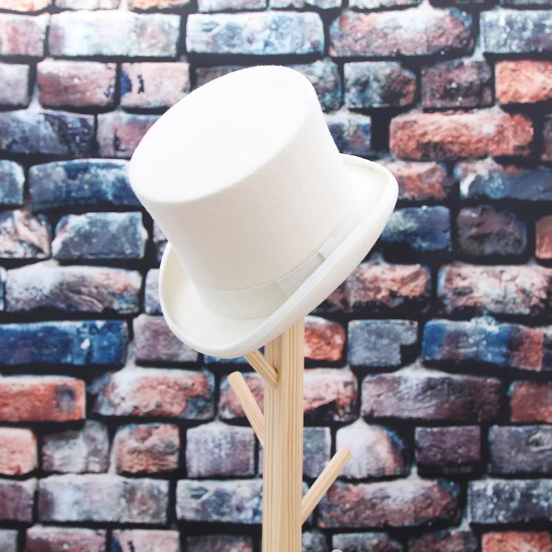 100% wool British European gentleman high hat stage performance hat magic retro fashion personality presidential hat Fedora 241018