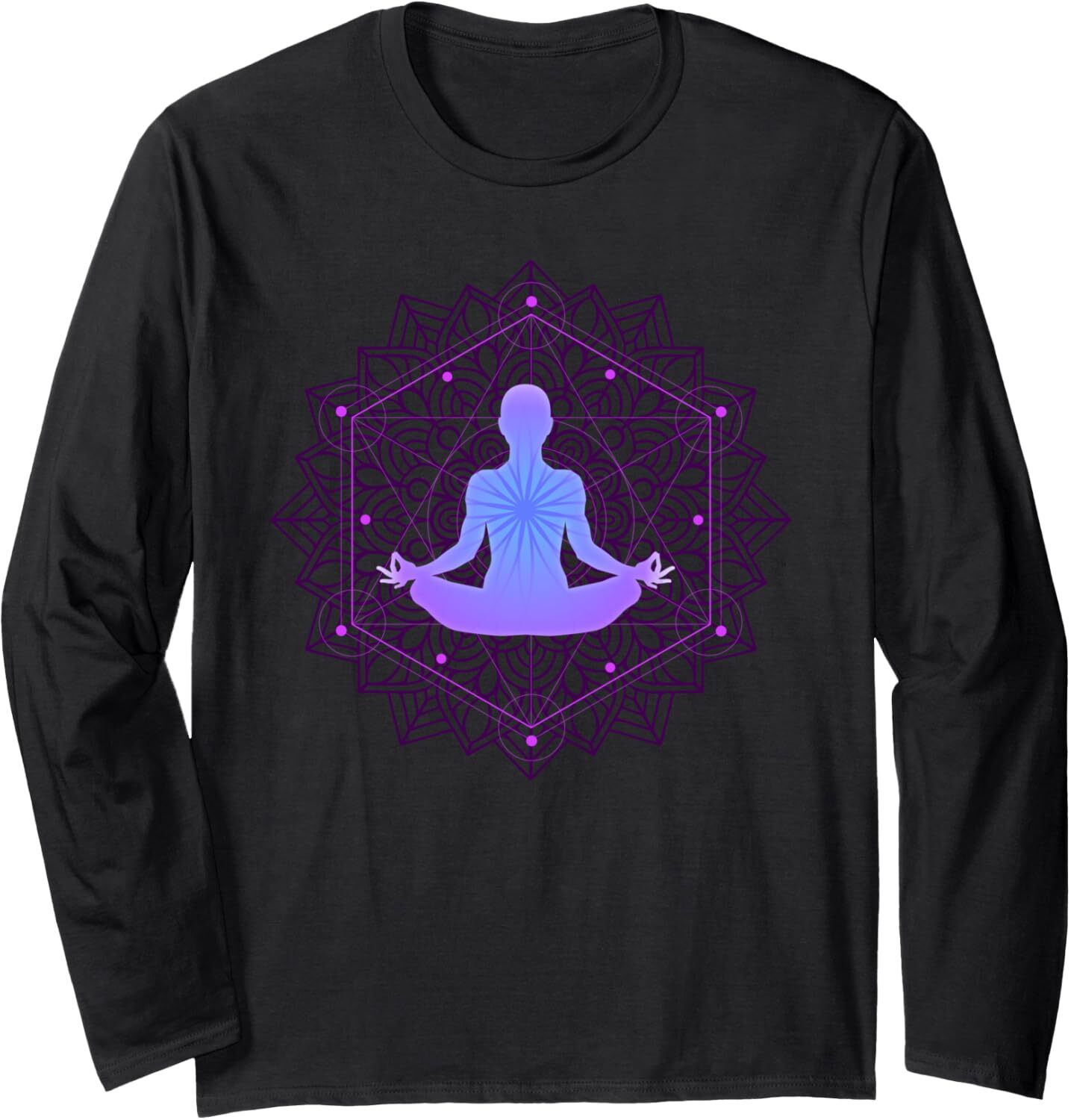 Long Sleeve Shirts for Men sweatshirt Inspiring Meditation Energy Yoga Spirit Woman In Harmony Long Sleeve T-Shirt T shirt Tee Streetwear Casual tops 