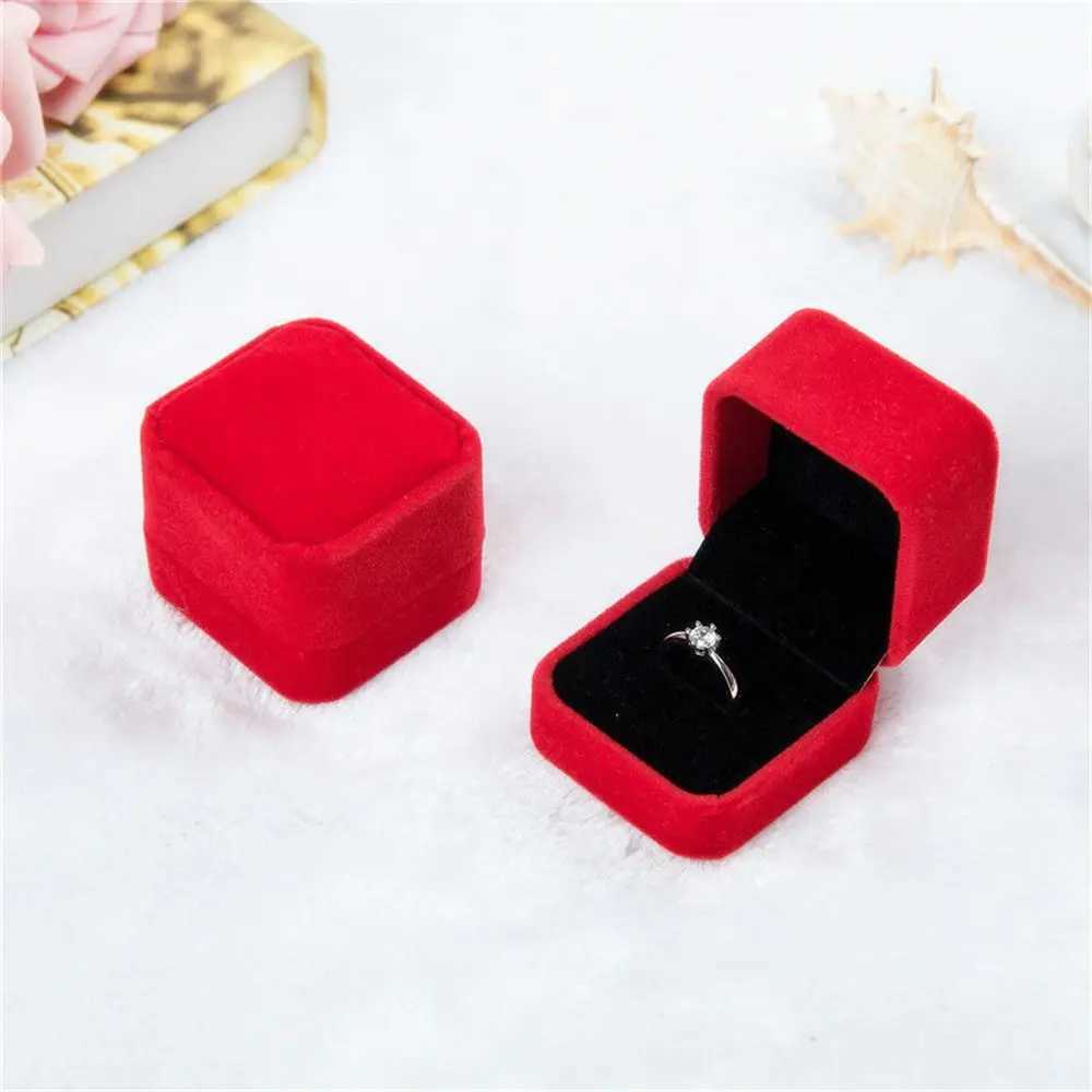Velvet jewelry box octagonal earring box wedding ring box jewelry display stand organizer storage gift packaging box W241019