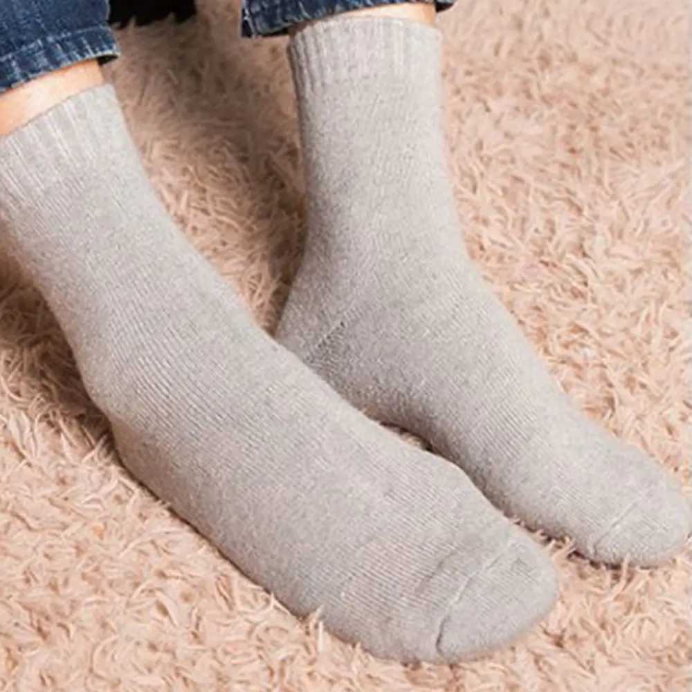 Winter Warm Women Socks Wool Male Men Socks Super Thicker Solid Socks Merino Wool Socks Against Cold Snow Terry SocksXJ241019