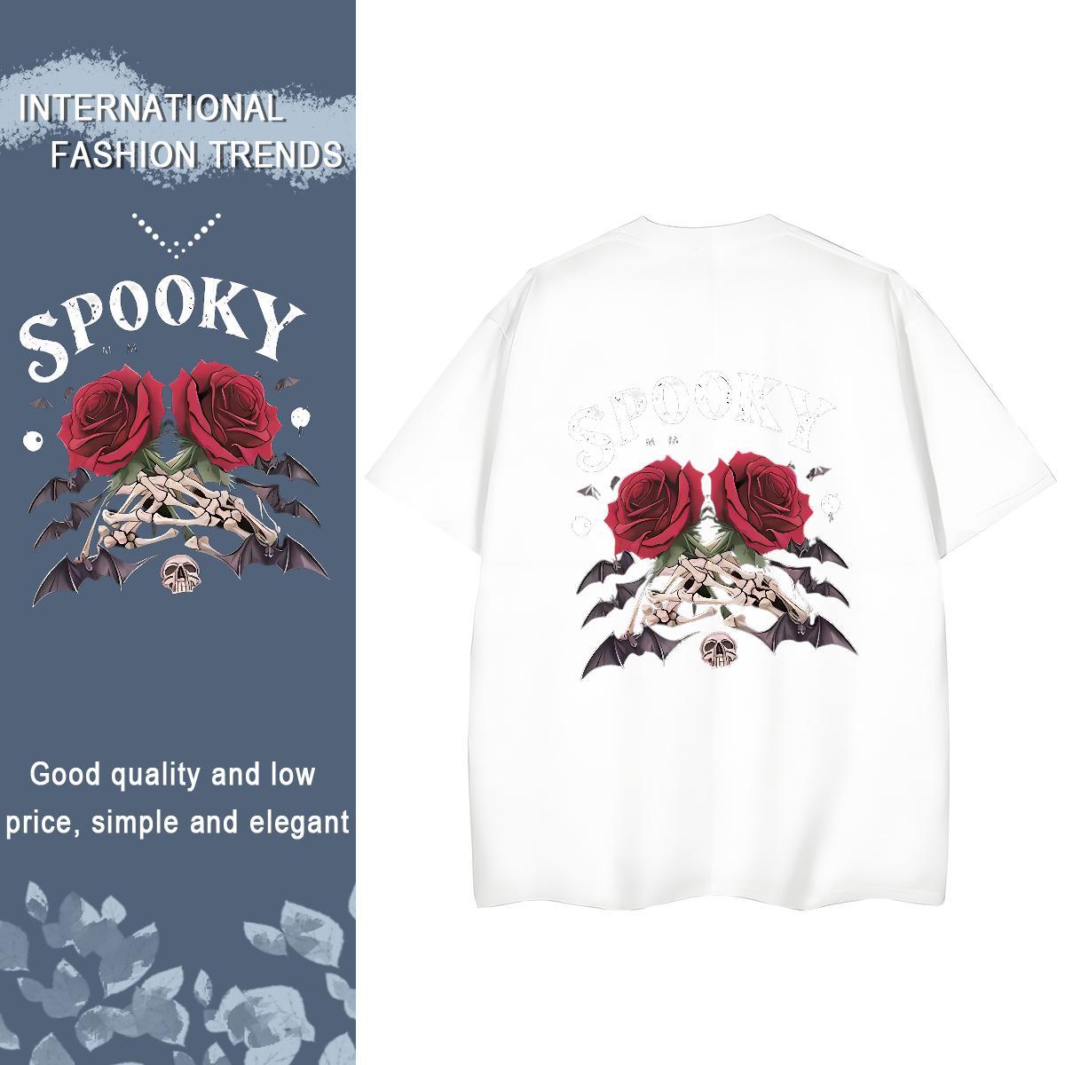 Factory Direct T-Shirts for Women 230g Cotton Breathable Soft Home Outdoor skull Woman Tshirt Comfortable Cartoon Anime Tee Shirt