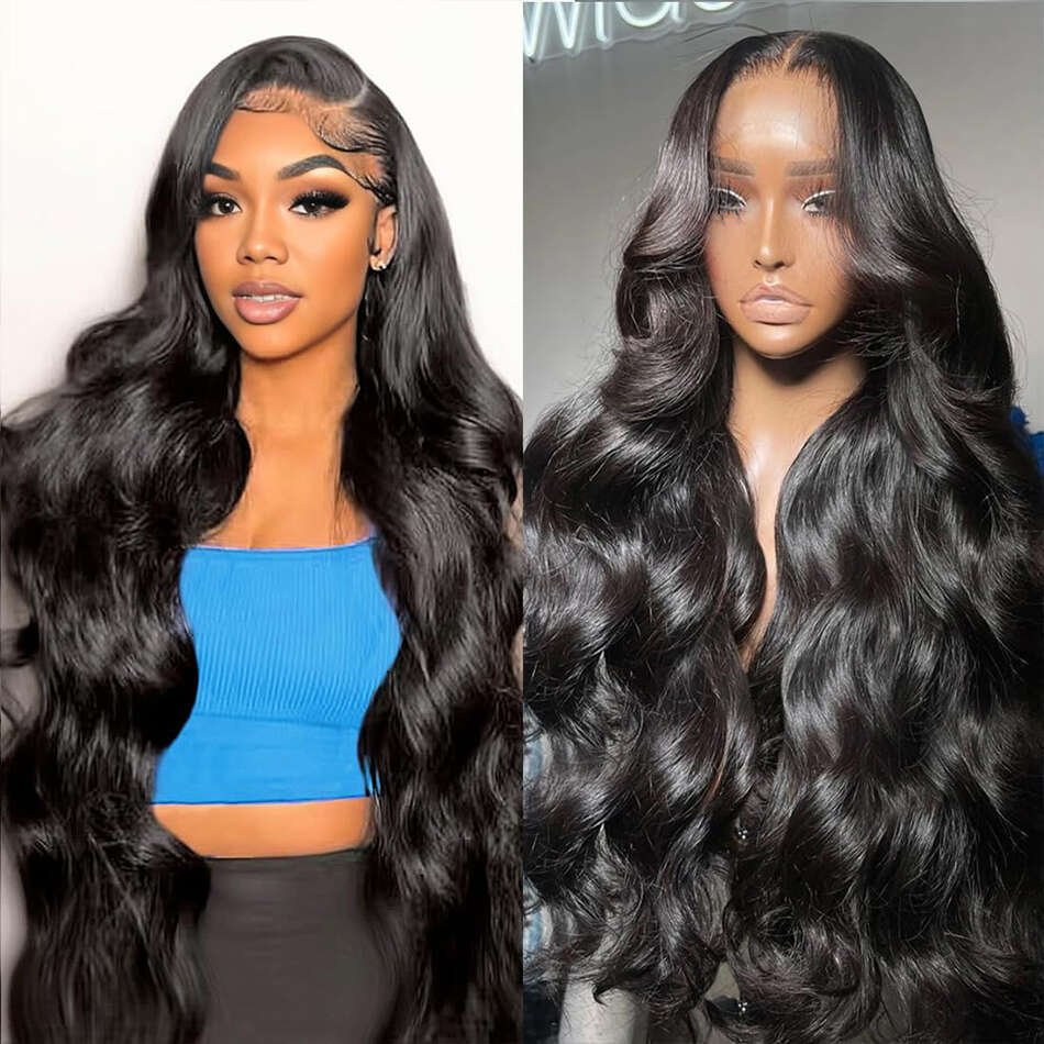 13x4 Body Wave Front Wigs For Black Women Transparent Lace Frontal Wig Human Hair Pre Plucked XVE