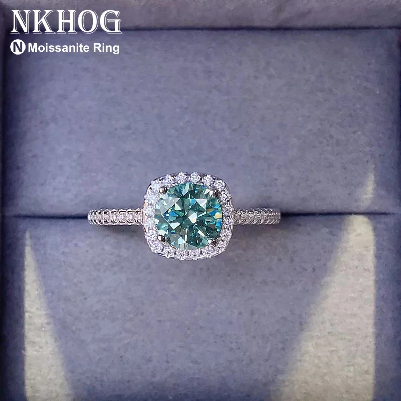 A genuine 3- blue green ring made of 925 sterling silver with bright cut and sparkling diamonds. It is a womens wedding band gift GRA 241007