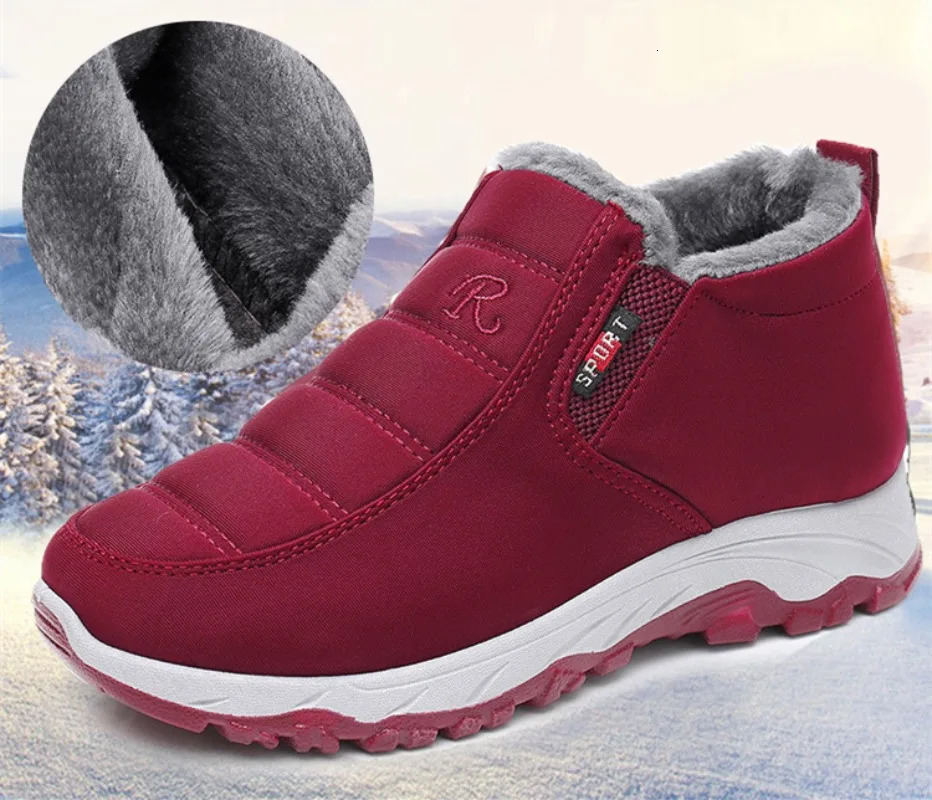 Womens boots unisex winter shoes womens waterproof snow boots womens sliding shoes plush shoes mens ankles Botas 241018