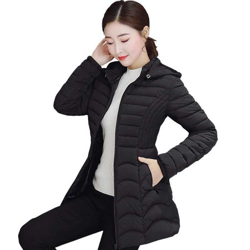 2022 Women Parkas Winter Down Cotton Jacket Thicken Warm Slim Hooded Outerwear Female Cotton Padded Coats Casual Outwear 445X241019
