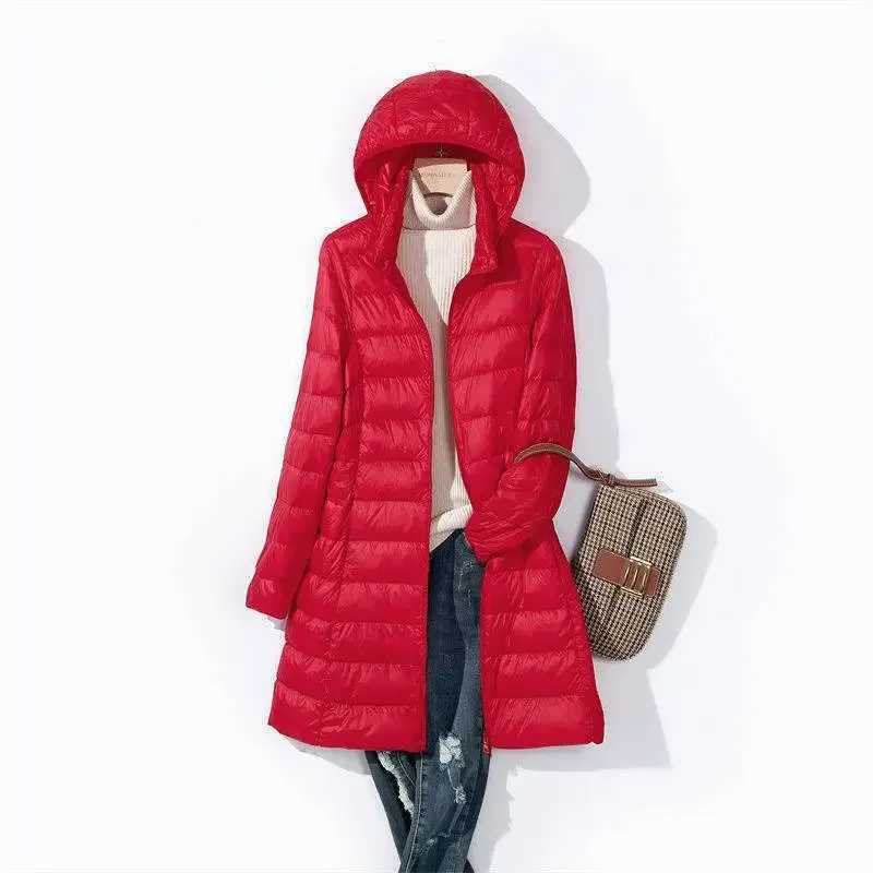 Plus Size 5XL 2024 New Arrivals Autumn Spring Women X-long White Duck Down Jackets Female Hat Detachable Warm Casual CoatsX241019