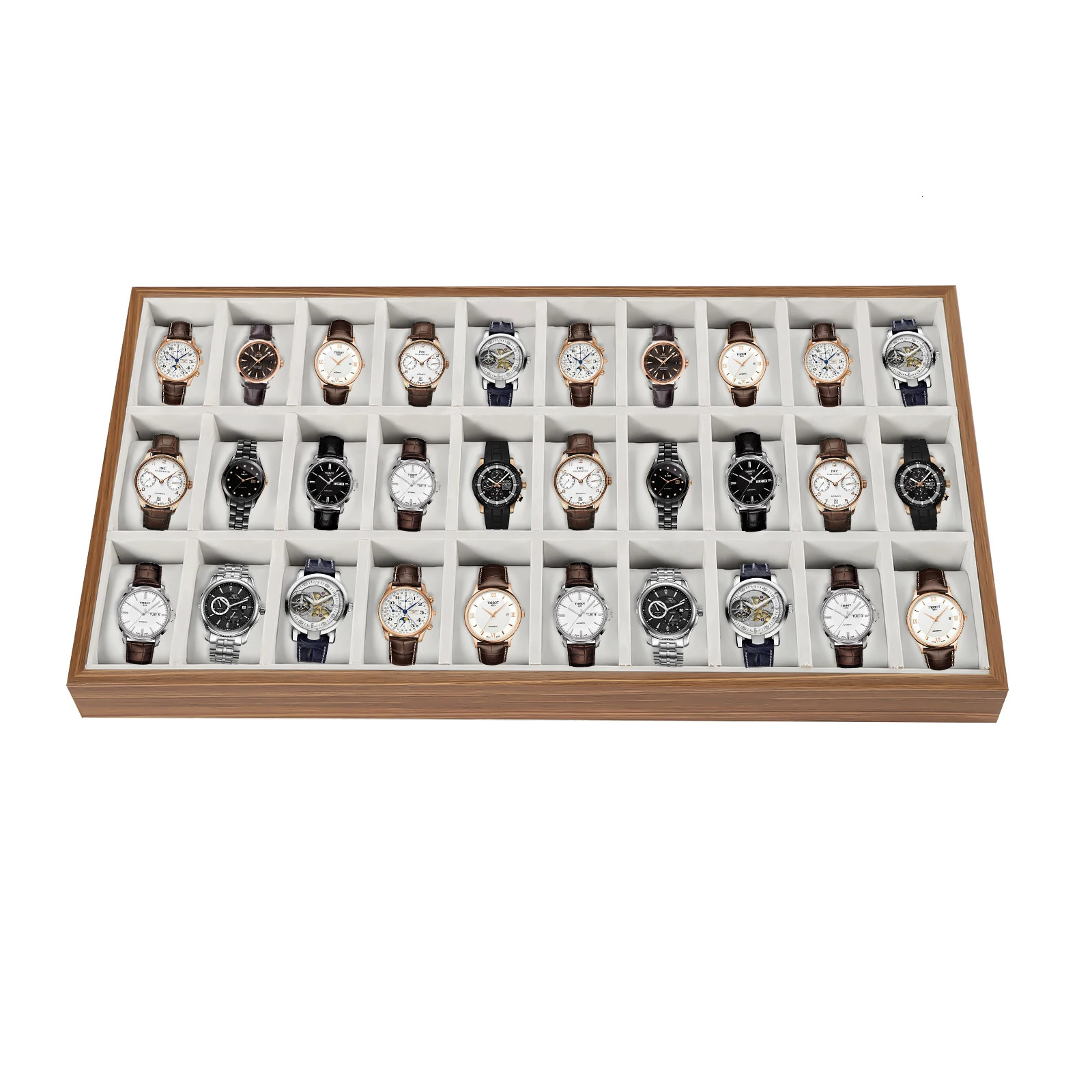 30 slot wooden watch box organizer luxury large watch jewelry display storage box pillow box wooden box gift 241018 ww