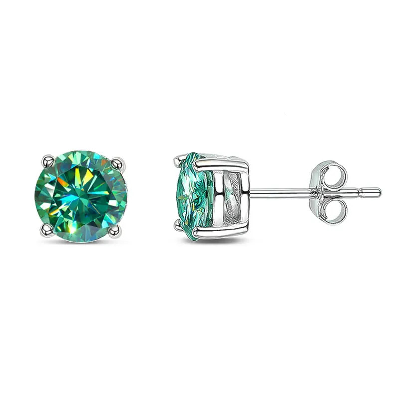KNOBSPIN D Colored Silica Earrings S925 Pure Silver Plated 18k White Gold Earrings Suitable for Women and Mens Sparkling Exquisite Jewelry 241018