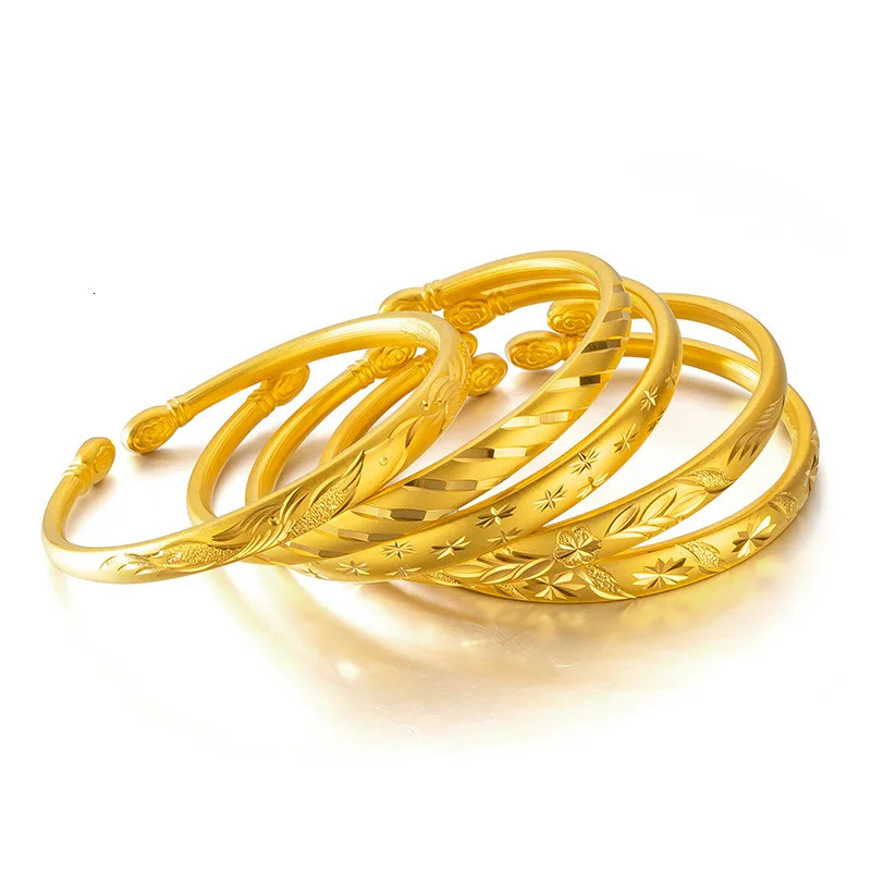 Solid18k Womens Gold Bracelet Pulseras Mujer Elegant and Everlasting Gold Womens Bracelet Fashion Bracelet Exquisite Jewelry Gift 241007