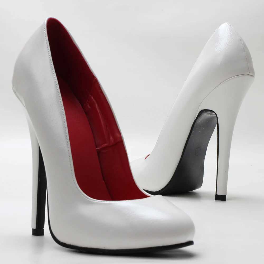 5.5-inch slim high heels unisex nightclub round toe pump Plus size party shoes size 36-46 in stock Y241019