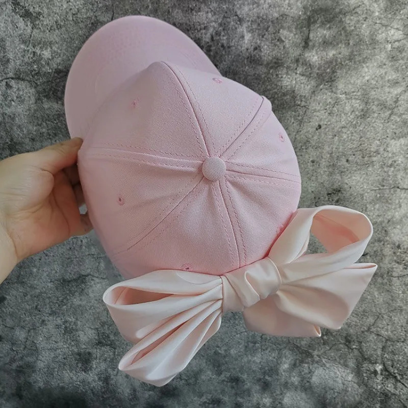 02-shi ins drop fashion original satin Black bowknot lady shade baseball hat women leisure visors cap 241009