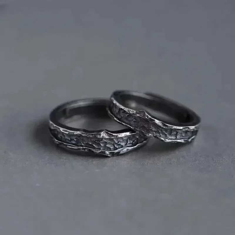 1 Rock Hip Hop Abyss Couple Ring Simple Personalized Cold Wind Ring Retro Old Student Male Female Couple Ring Jewelry Gift Y241019