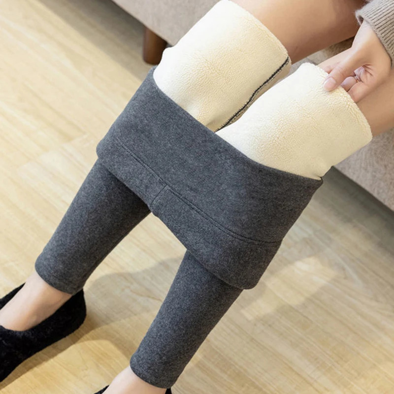 CHRLEISURE Women Winter Thicken Leggings Warm Fleece Pants Female Thermal Leggins 241007