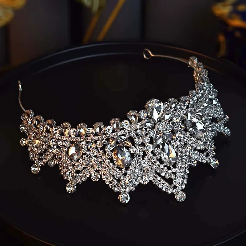 Luxurious and diverse silver crystal bridal headpieces crowns rhinestones ball headpieces wedding hair accessories 241018