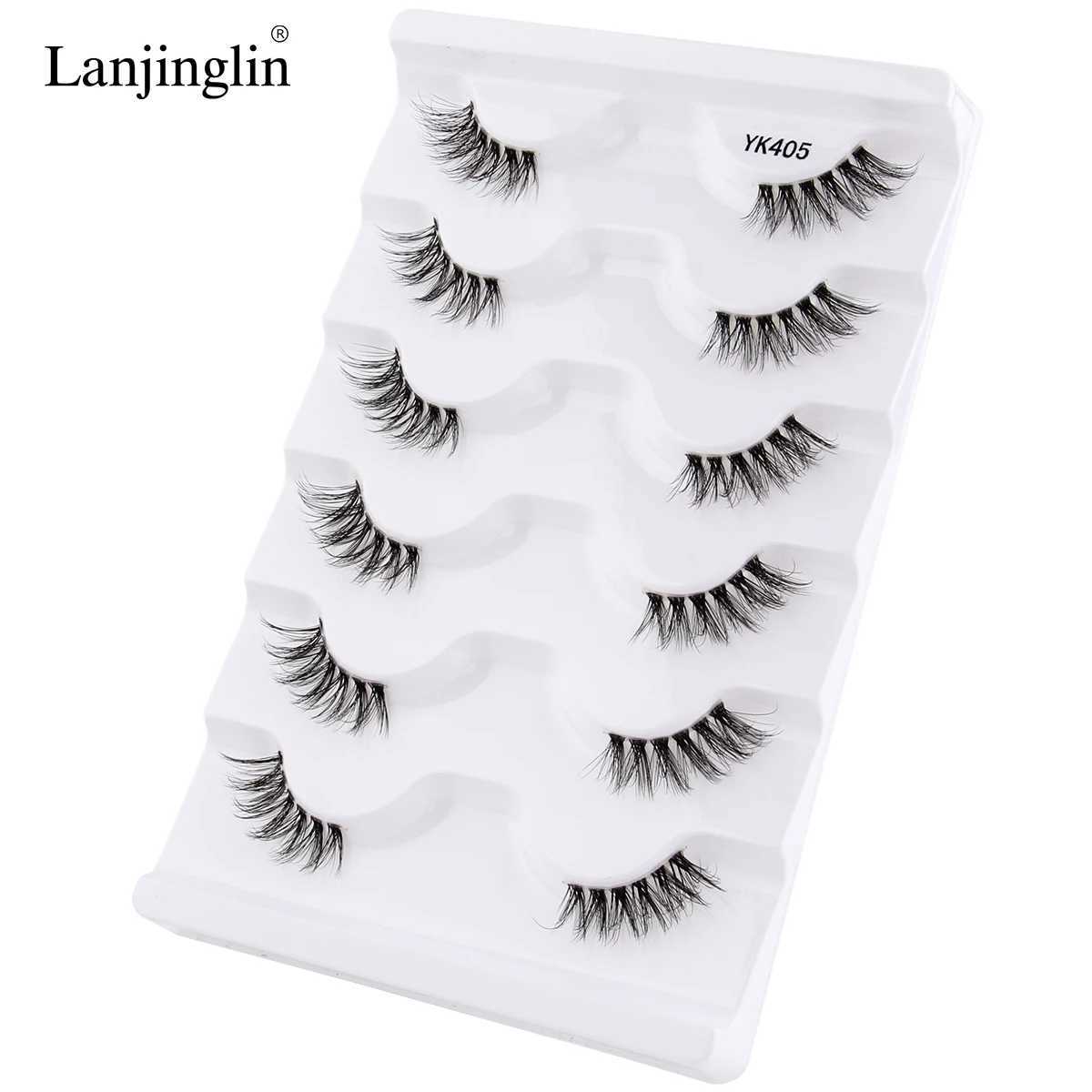 3/5/6/10 Pairs Half Lashes Half Cat Lashes Natural Look Faux Cils Mink Wispy 3d Mink Eyelashes Extension Makeup False EyelashesXJ241019