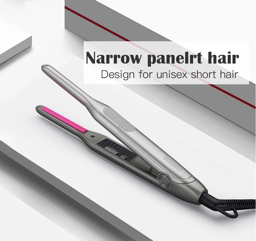 pencil flat iron with adjustable temperature small flat iron mini straightener suitable for mens Pixie short hair beard/bangs/edges 241018