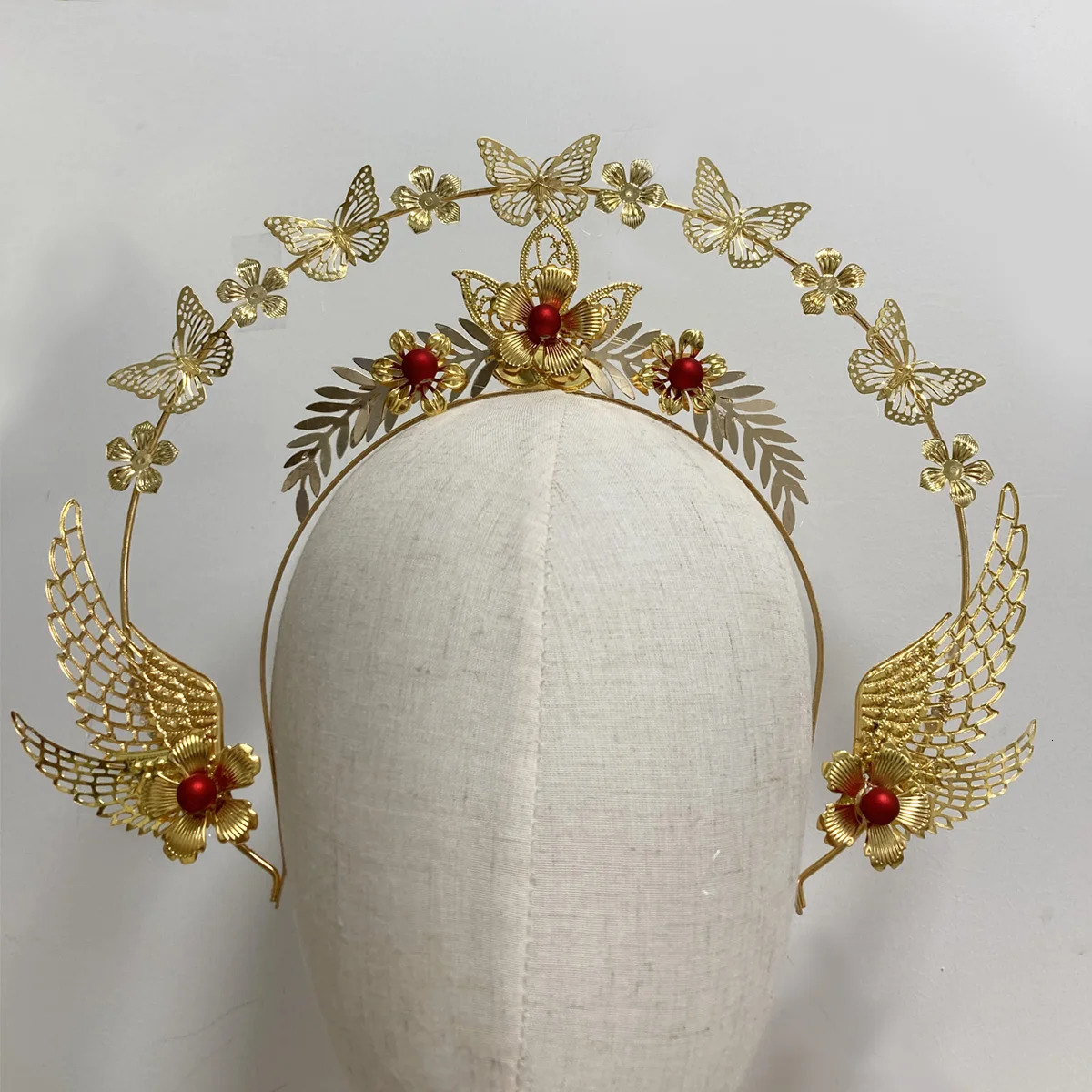 DIY unfinished product Sun Goddess antique headband Notre Dame Cathedral Apollo halo Gothic angel golden hair decoration Lolita prop 241018