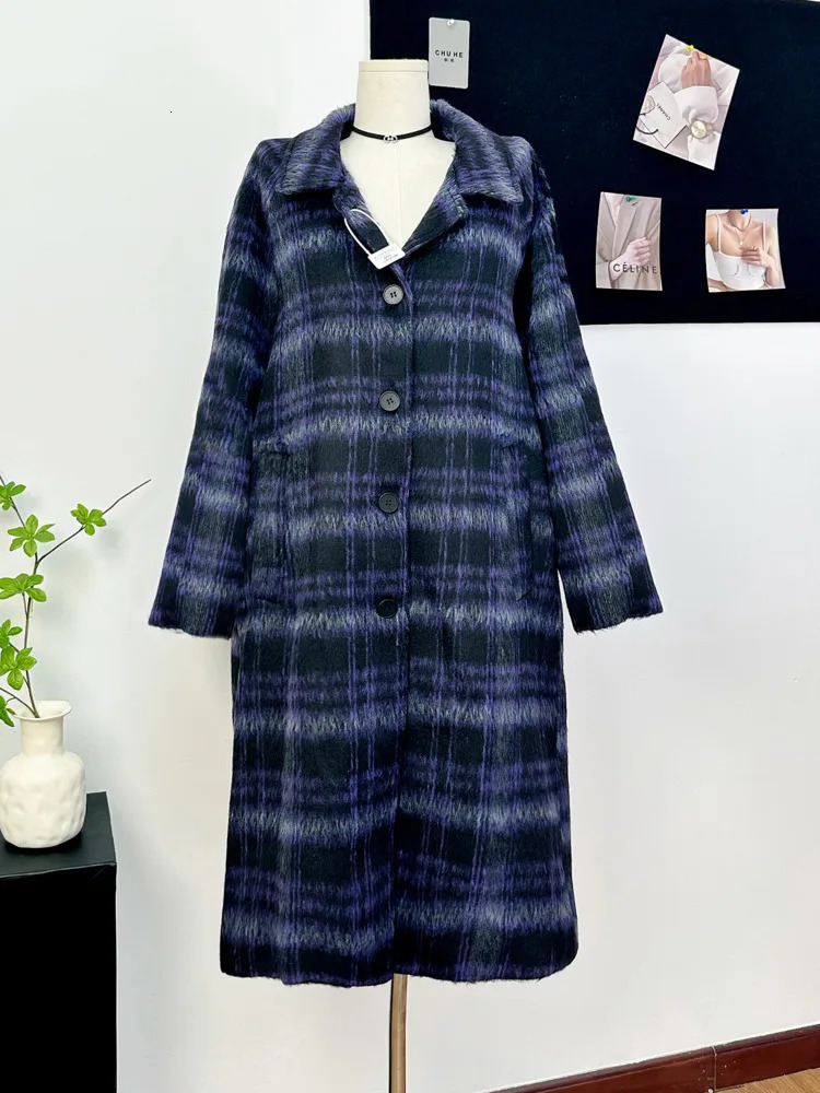 Retro long sleeved double chest plain weave double-sided cashmere coat for womens winter warm wool coat autumn item 16O2475 241019