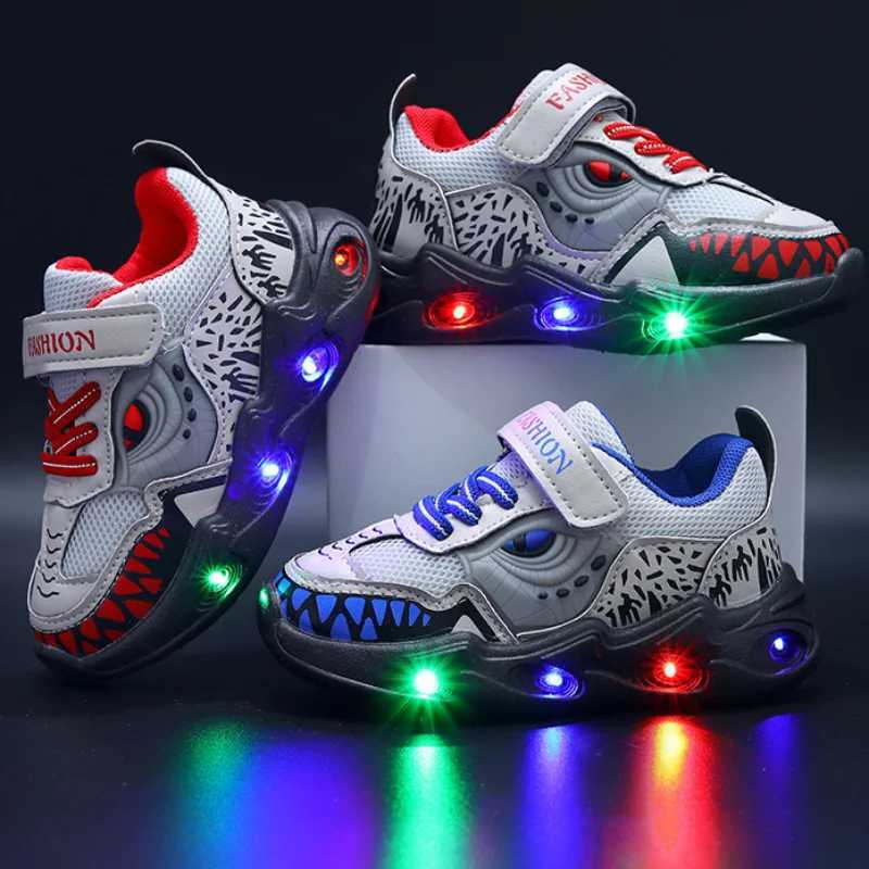 Athletic Outdoor 1-6 years of LED baby luminous shoes boys luminous childrens sports shoes childrens sports shoes anti slip childrens shoes LED flash 