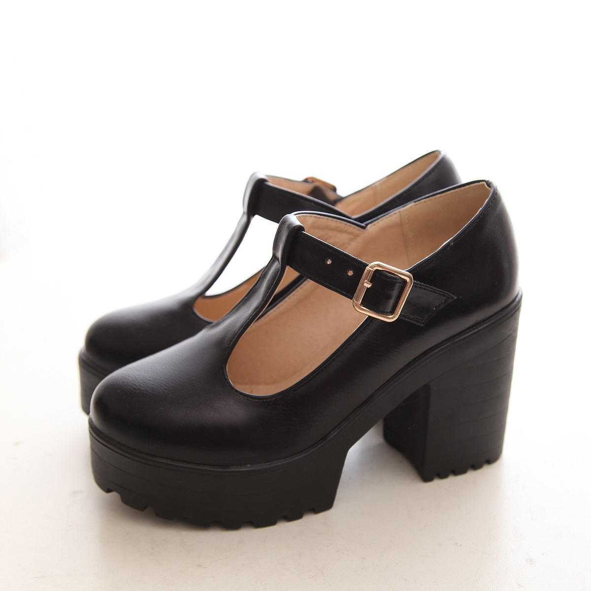 Large size women's shoes for spring/summer 2020, T-shaped with water platform, comfortable thick heel, super high heels, single shoe