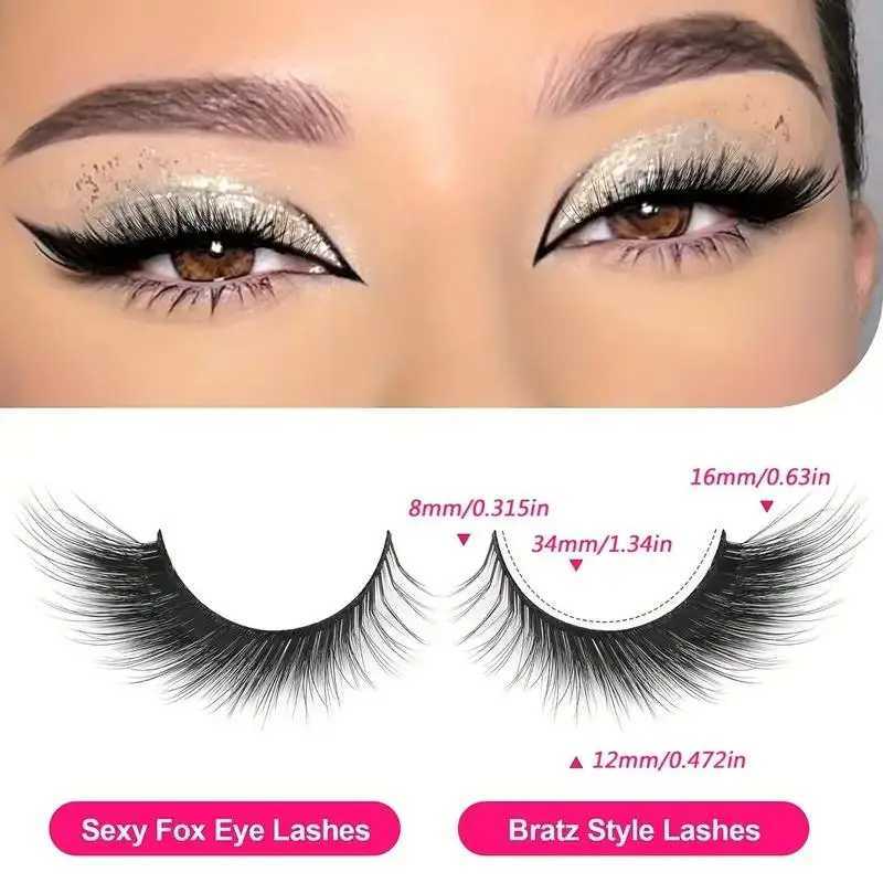 10 pairs of false eyelashes natural appearance L curly eyelashes fluffy eyelashes eyelash extension 3D 10 pairs of 16mm eyelaXJ241019