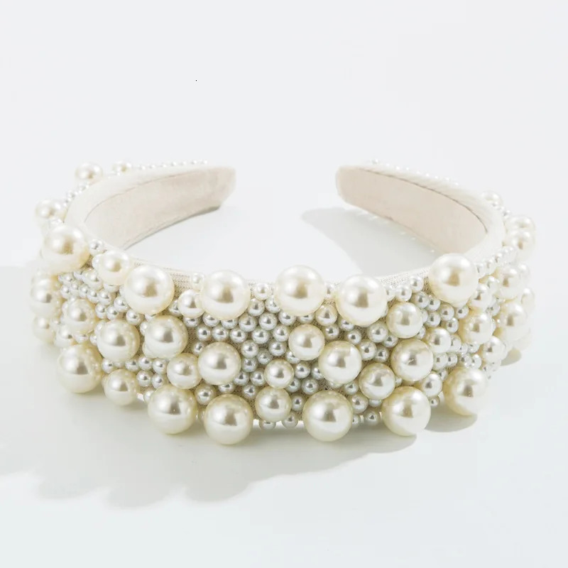 Womens Baroque Luxury Bohemian Big Pearl Flower Head with Adult Hair Accessories Hair Jewelry 241018