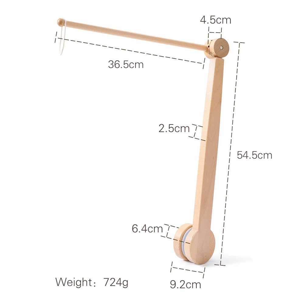 1 piece of baby wooden bed bell rotating bracket mobile hanger toy hanger toy bracket baby crib baby crib toy home decoration W240815