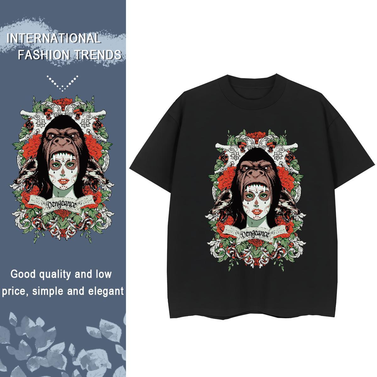New T Shirts Women 230g Cotton Short Sleeve O-Neck Summer Casual beauty Women Tees Comfortable Anime Oversized Tops Tees